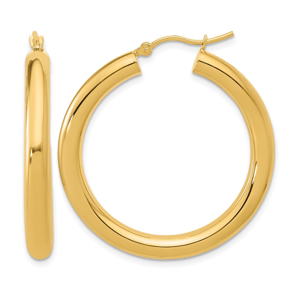 14K Gelbgold Poliert Leicht Creolen