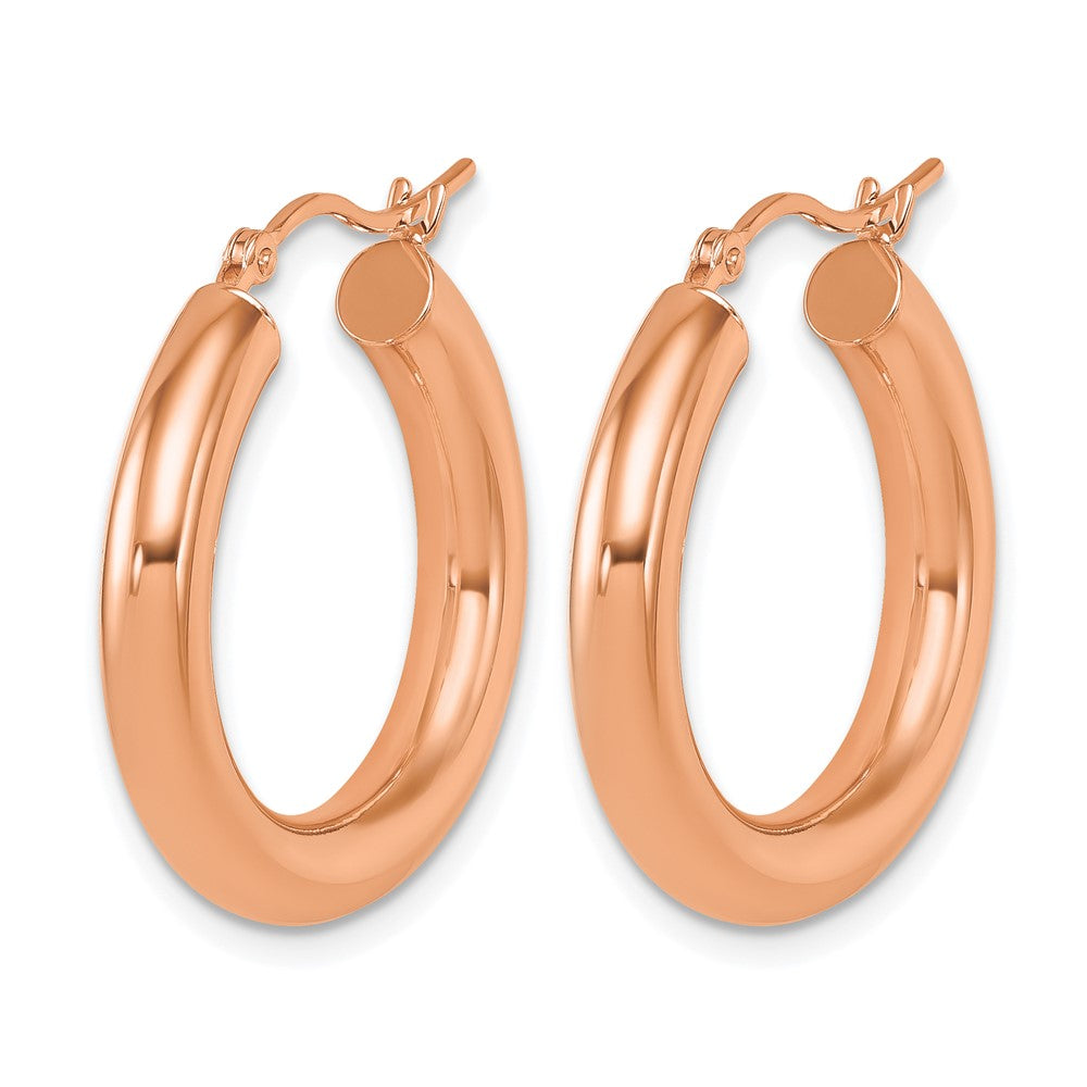 14K Roségold Poliert 4mm Creolen