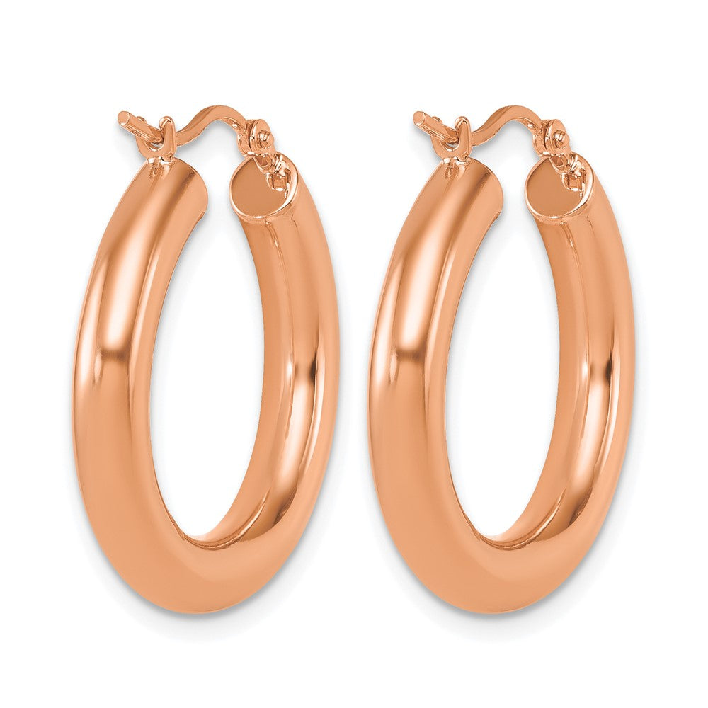 14K Roségold Poliert 4mm Creolen