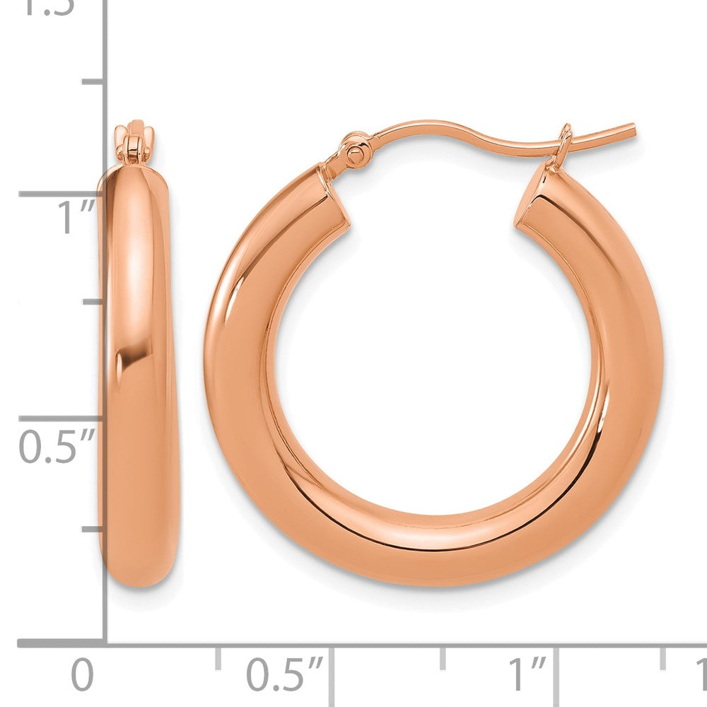 14K Roségold Poliert 4mm Creolen