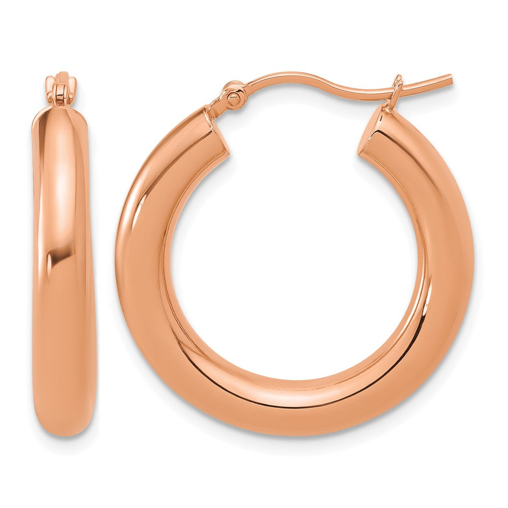 14K Roségold Poliert 4mm Creolen