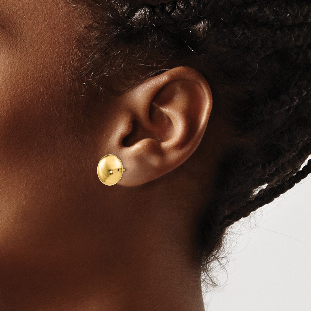 14K Gelbgold Poliert Knopf Ohrstecker