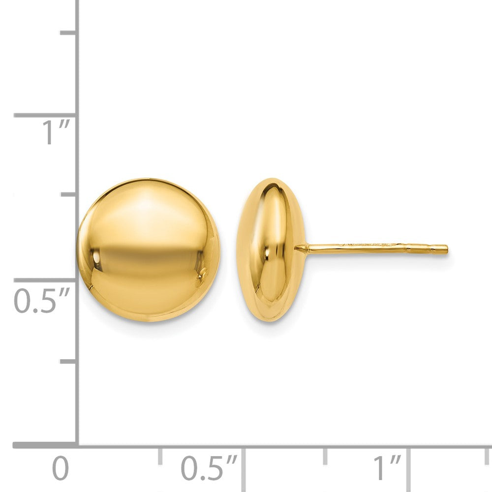 14K Gelbgold Poliert Knopf Ohrstecker