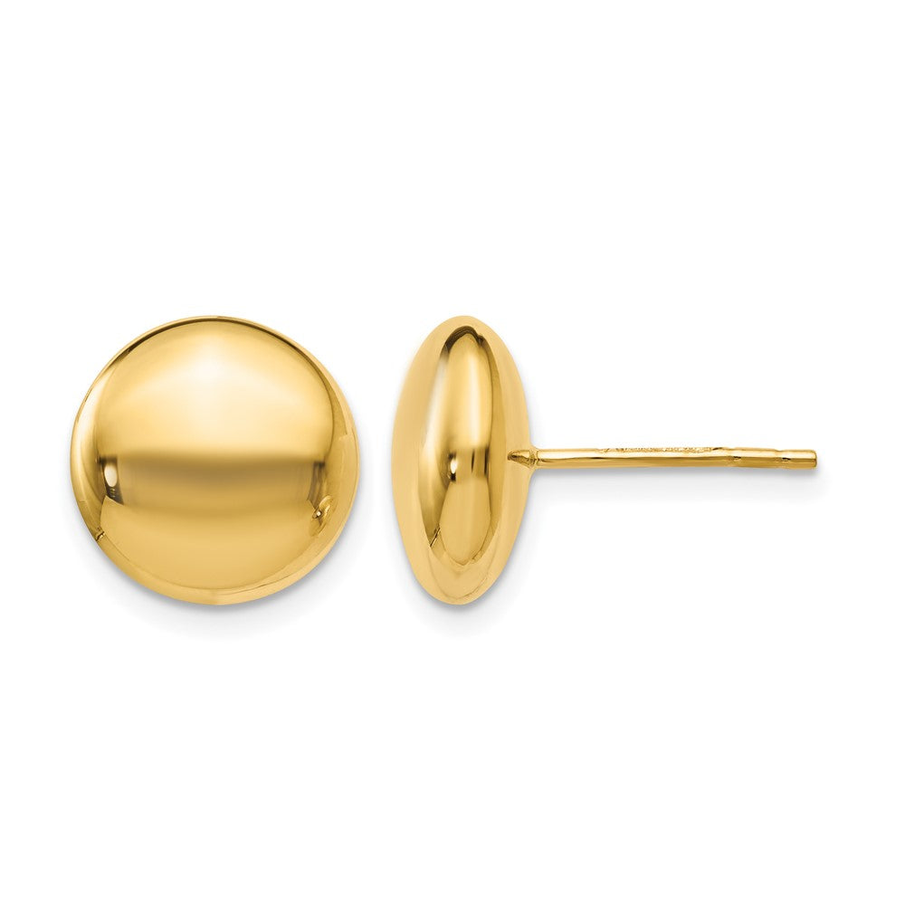 14K Gelbgold Poliert Knopf Ohrstecker