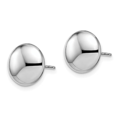 14K Weißgold Poliert Knopf Ohrstecker