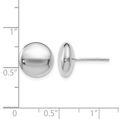 14K Weißgold Poliert Knopf Ohrstecker