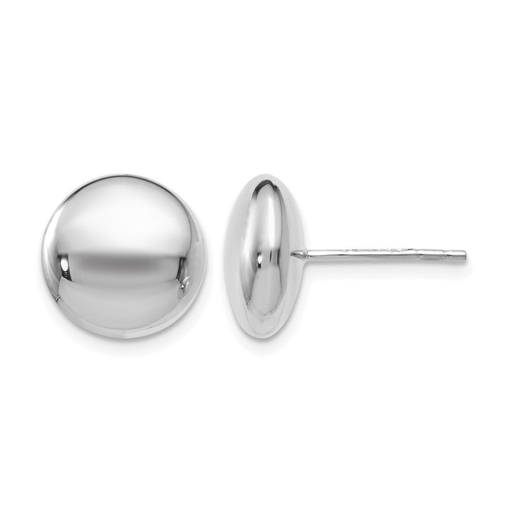 14K Weißgold Poliert Knopf Ohrstecker