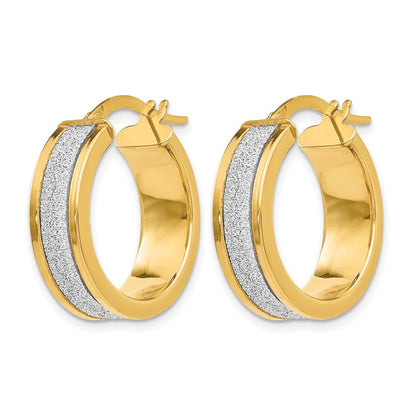 14K Gelbgold Fantasie Glimmer Infused Creolen