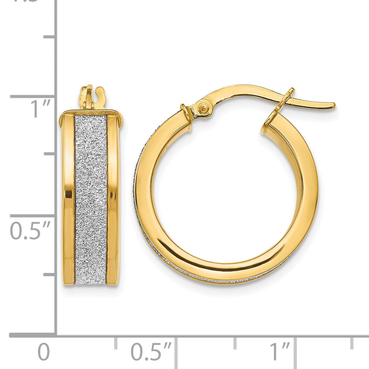 14K Gelbgold Fantasie Glimmer Infused Creolen