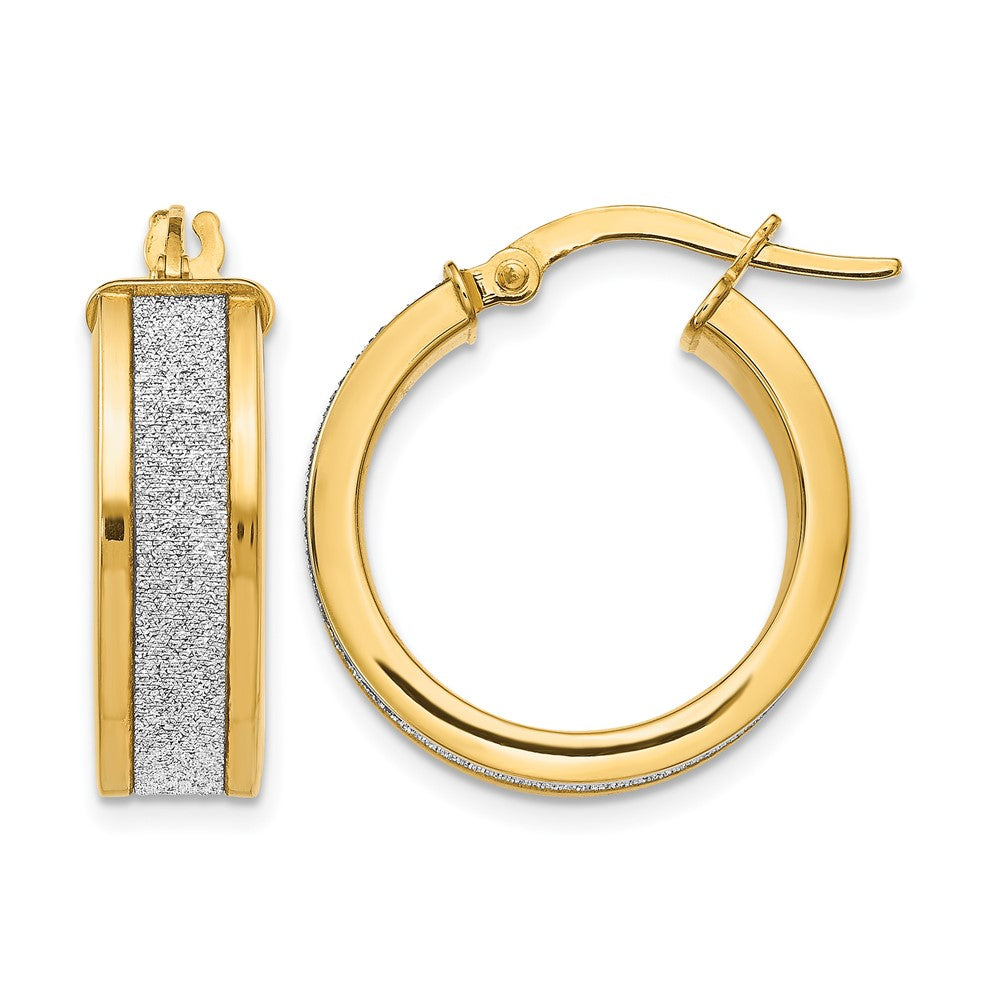 14K Gelbgold Fantasie Glimmer Infused Creolen