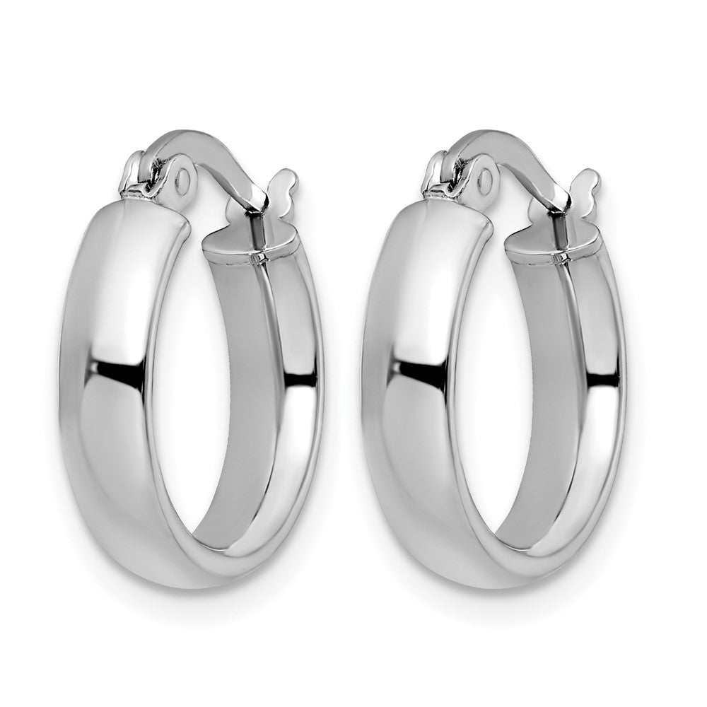 14K Gelb & Rhodium mit Weiß Beschichtung Poliert Creolen