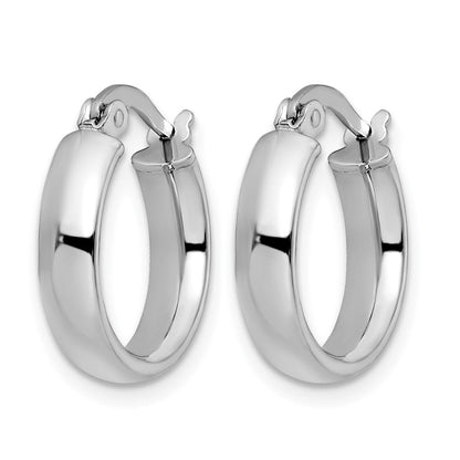 14K Gelb & Rhodium mit Weiß Beschichtung Poliert Creolen
