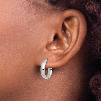 14K Gelb & Rhodium mit Weiß Beschichtung Poliert Creolen