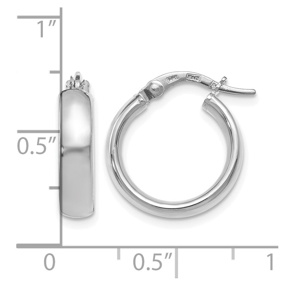 14K Gelb & Rhodium mit Weiß Beschichtung Poliert Creolen