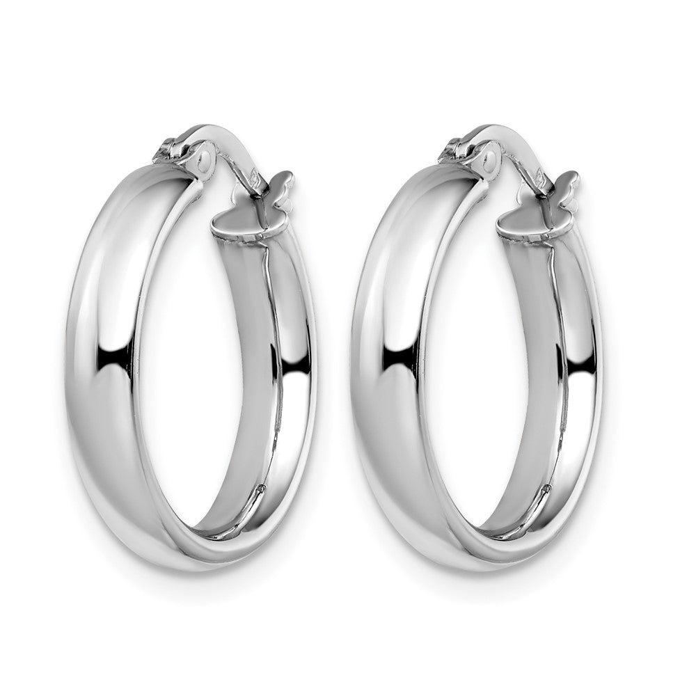 14K Gelb & Rhodium mit Weiß Beschichtung Poliert Creolen