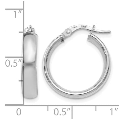 14K Gelb & Rhodium mit Weiß Beschichtung Poliert Creolen