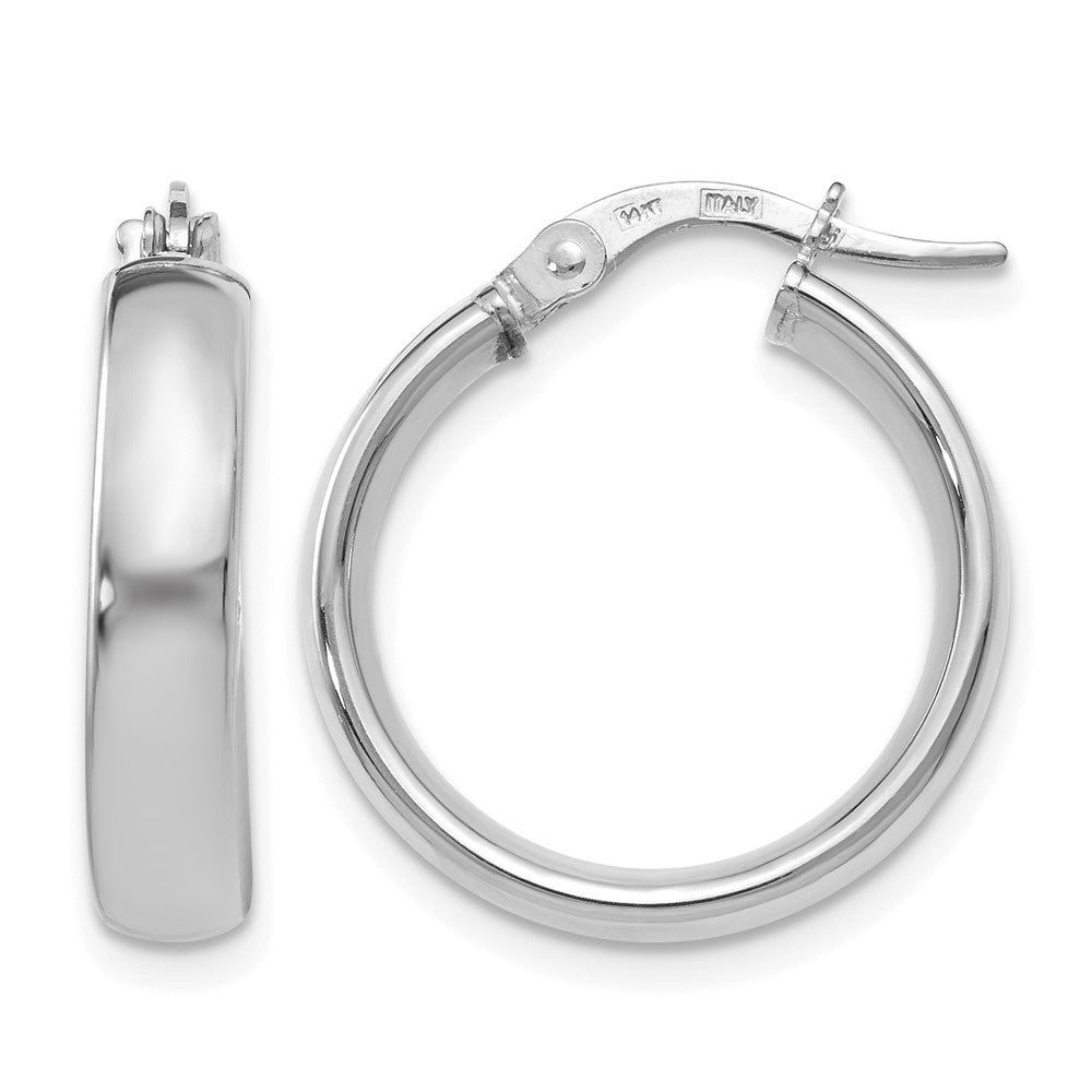 14K Gelb & Rhodium mit Weiß Beschichtung Poliert Creolen