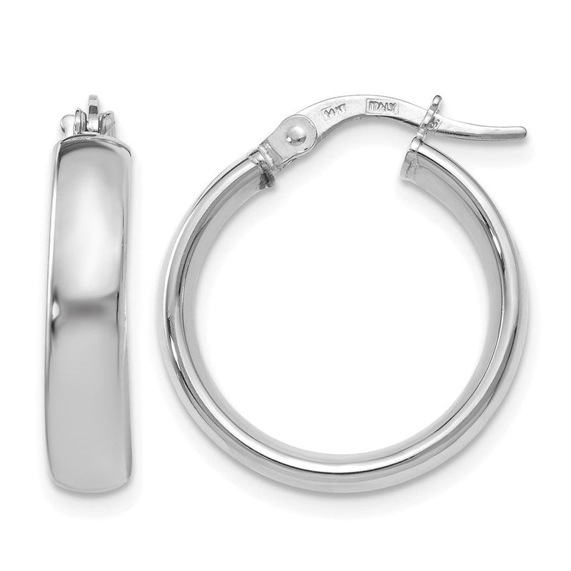 14K Gelb & Rhodium mit Weiß Beschichtung Poliert Creolen