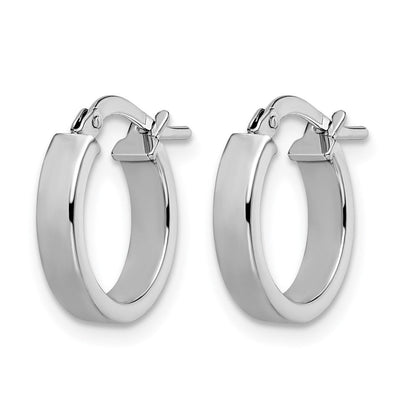 14K Gelb & Rhodium mit Weiß Beschichtung Poliert Creolen