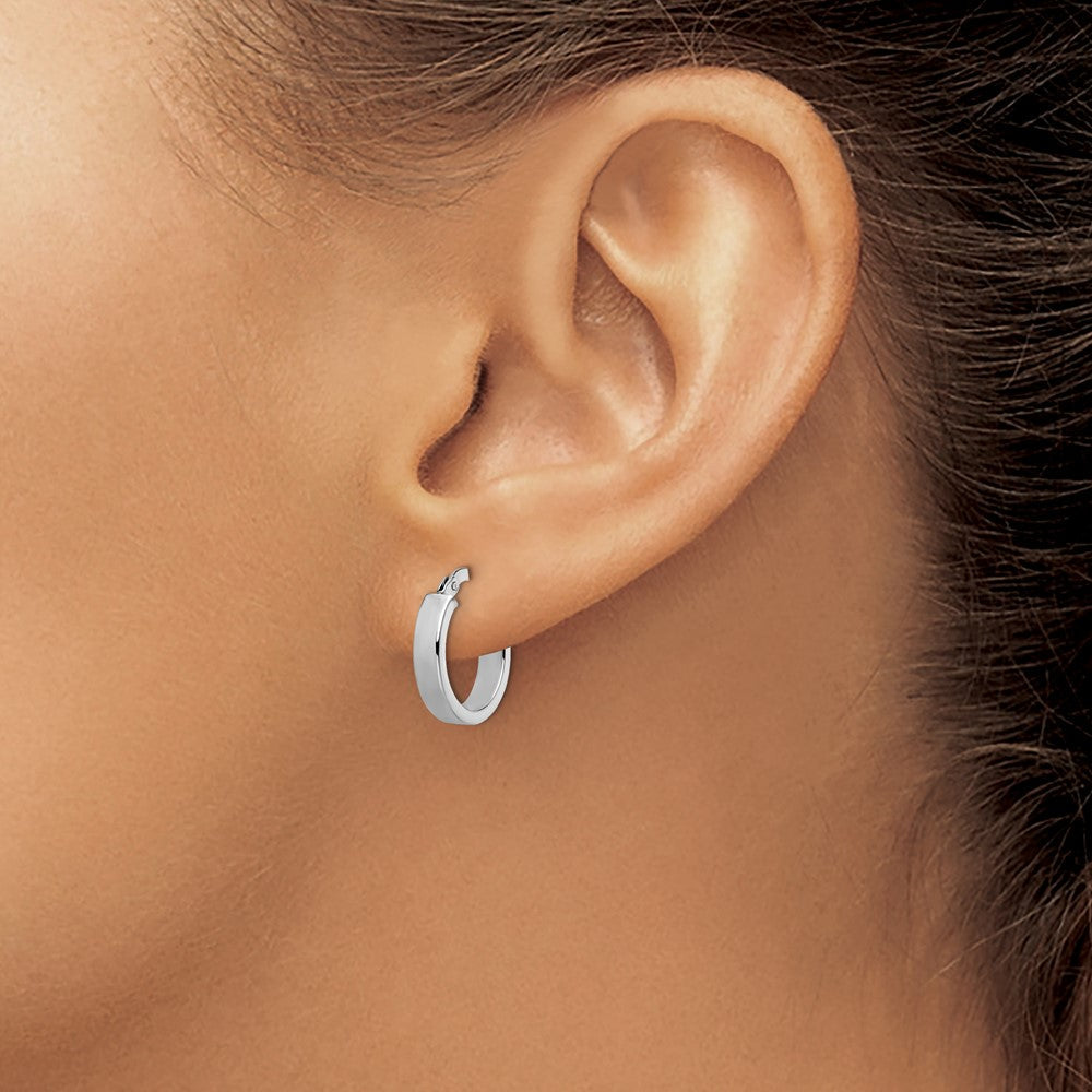 14K Gelb & Rhodium mit Weiß Beschichtung Poliert Creolen