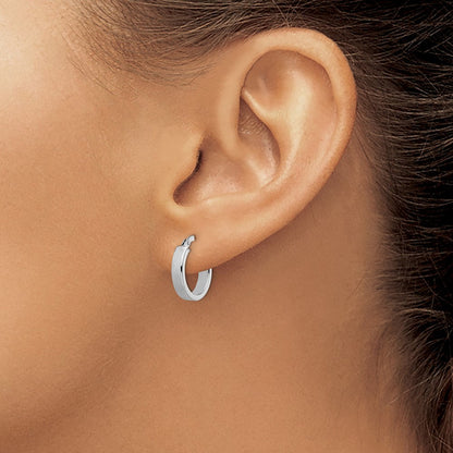 14K Gelb & Rhodium mit Weiß Beschichtung Poliert Creolen