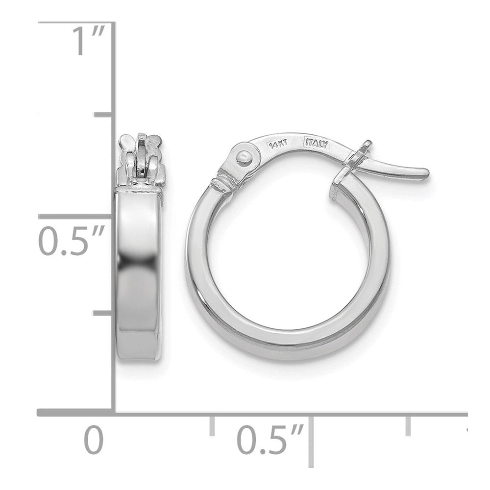 14K Gelb & Rhodium mit Weiß Beschichtung Poliert Creolen