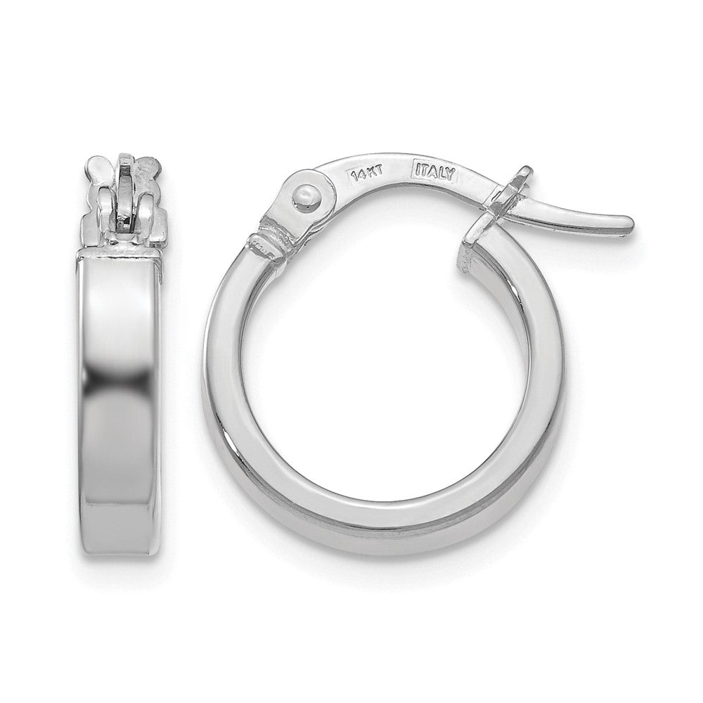 14K Gelb & Rhodium mit Weiß Beschichtung Poliert Creolen