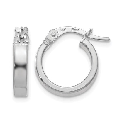 14K Gelb & Rhodium mit Weiß Beschichtung Poliert Creolen