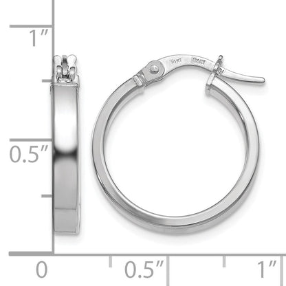 14K Weißgold Poliert Creolen