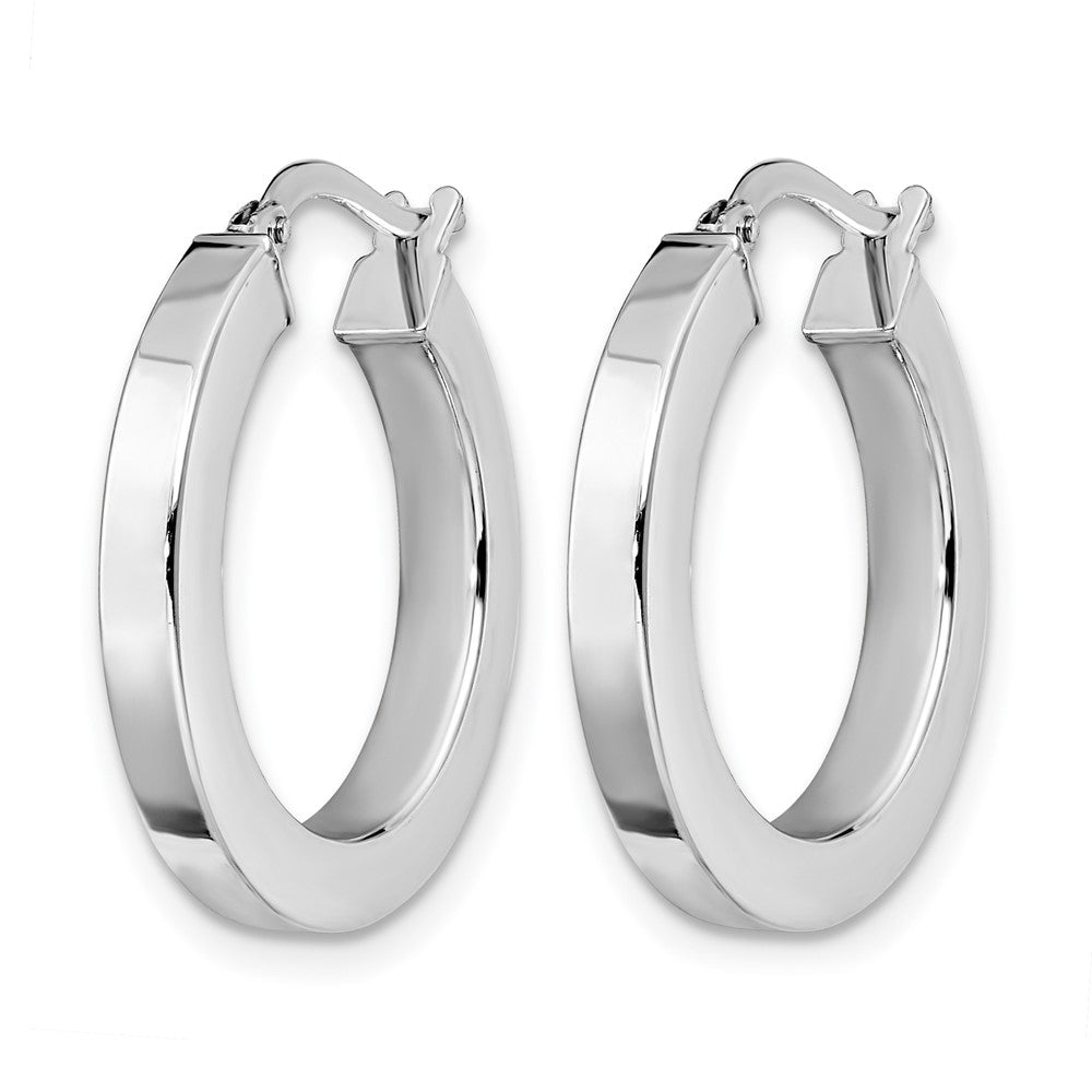14K Gelb & Rhodium mit Weiß Beschichtung Poliert Creolen