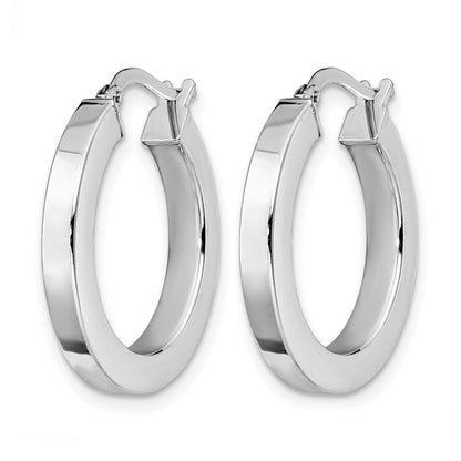 14K Gelb & Rhodium mit Weiß Beschichtung Poliert Creolen