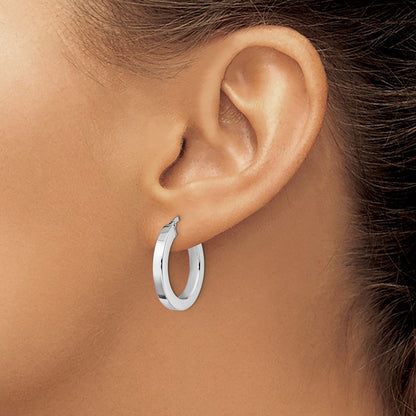 14K Gelb & Rhodium mit Weiß Beschichtung Poliert Creolen