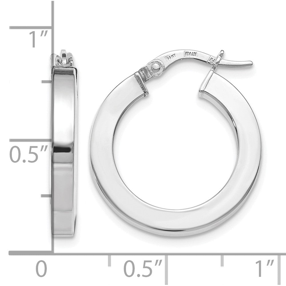 14K Gelb & Rhodium mit Weiß Beschichtung Poliert Creolen