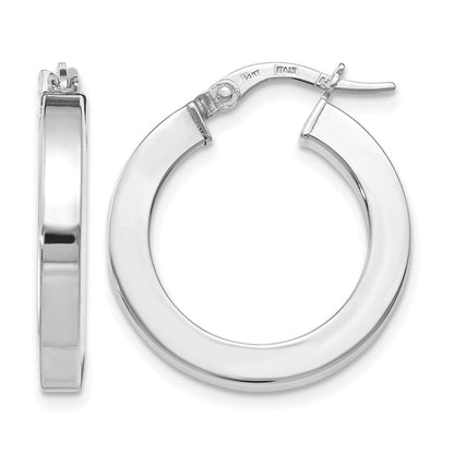 14K Gelb & Rhodium mit Weiß Beschichtung Poliert Creolen