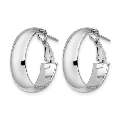 14K Gelb & Rhodium mit Weiß Beschichtung Poliert Creolen