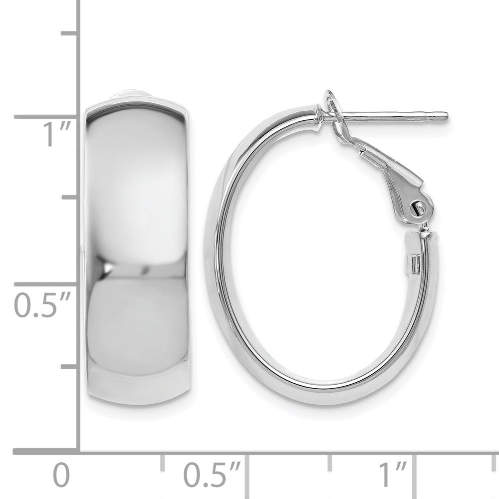 14K Gelb & Rhodium mit Weiß Beschichtung Poliert Creolen