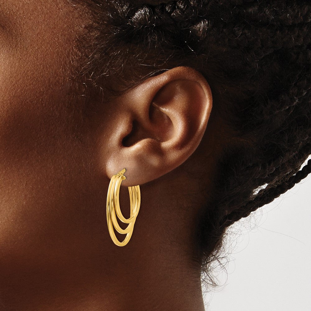 14K Gelbgold Poliert Creolen