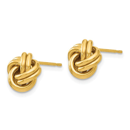 14K Gelbgold Poliert Liebe Knoten Ohrstecker