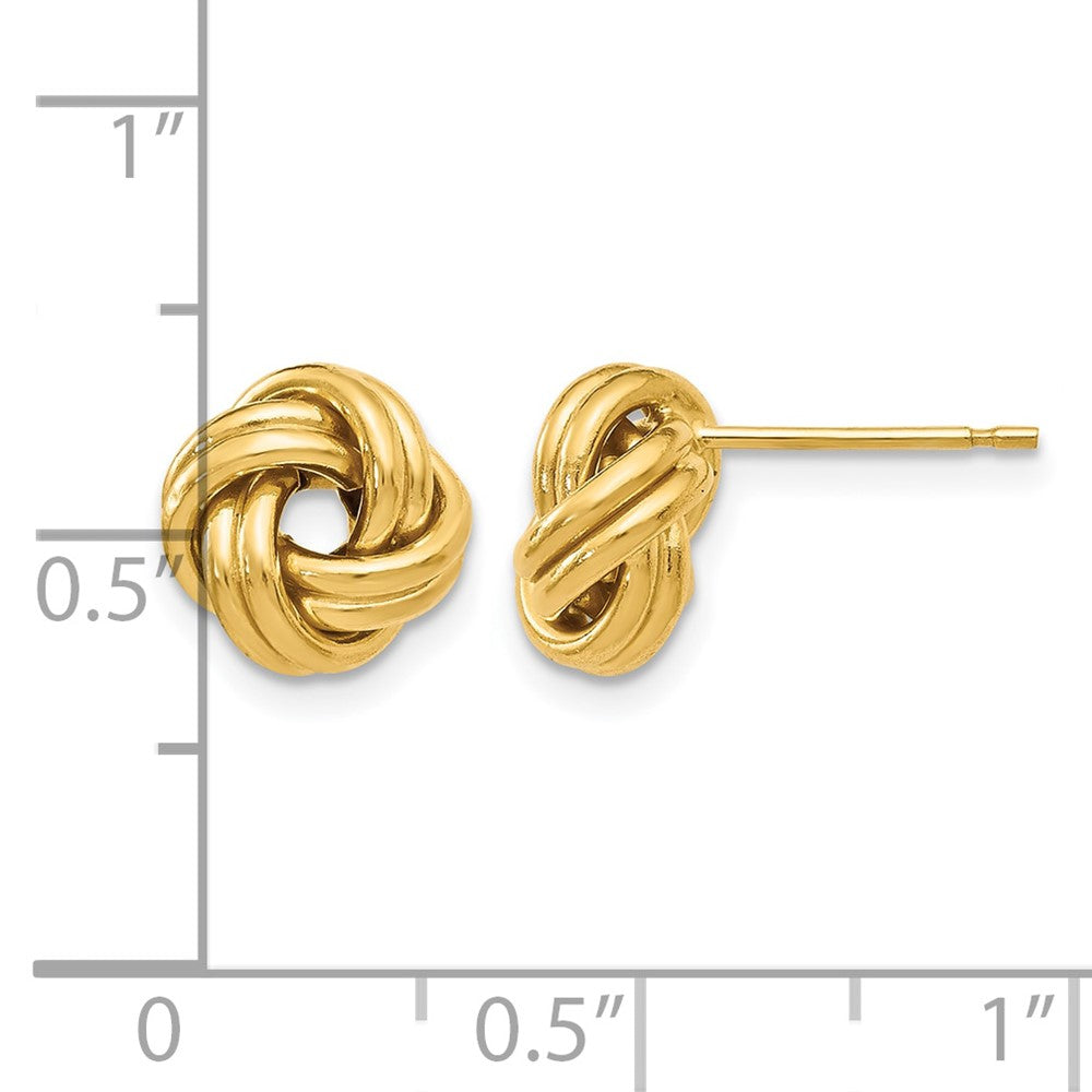 14K Gelbgold Poliert Liebe Knoten Ohrstecker