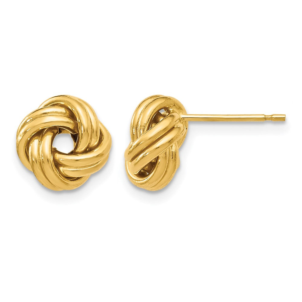 14K Gelbgold Poliert Liebe Knoten Ohrstecker