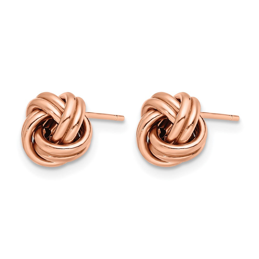 14K Gelbgold mit Rose Beschichtung Poliert Liebe Knoten Ohrstecker