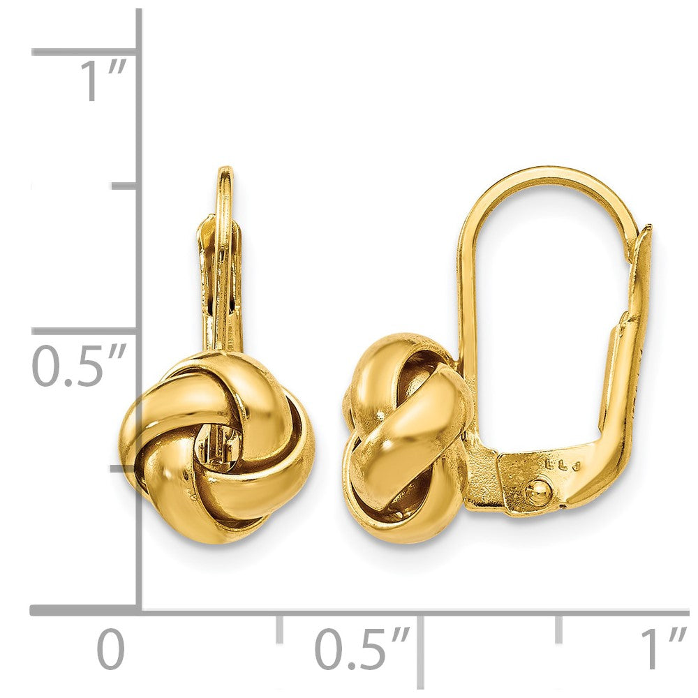 14K Gelbgold Poliert Liebe Knoten Ohrhänger mit Brisur