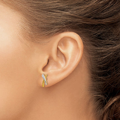 14K Gelb & Rhodium X Ohrstecker