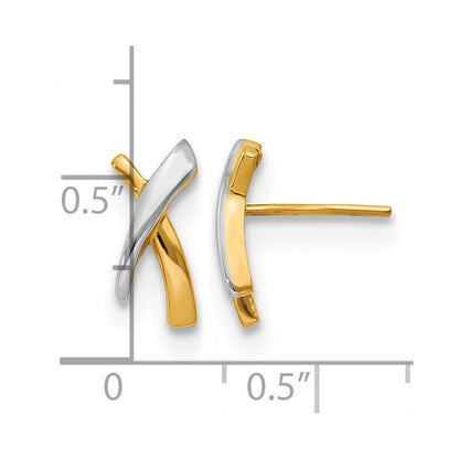 14K Gelb & Rhodium X Ohrstecker