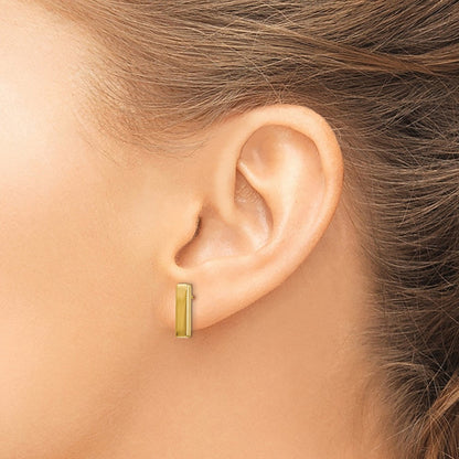 14K Gelbgold Poliert Stecker Stab Ohrringe