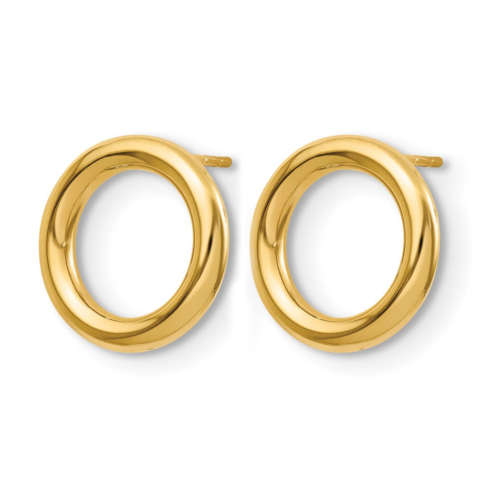 14K Gelbgold Poliert Kreis Ohrstecker