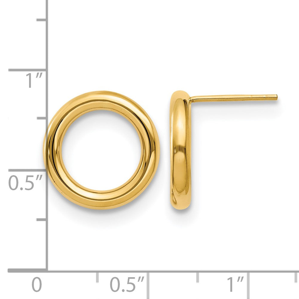 14K Gelbgold Poliert Kreis Ohrstecker