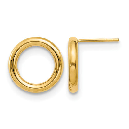 14K Gelbgold Poliert Kreis Ohrstecker