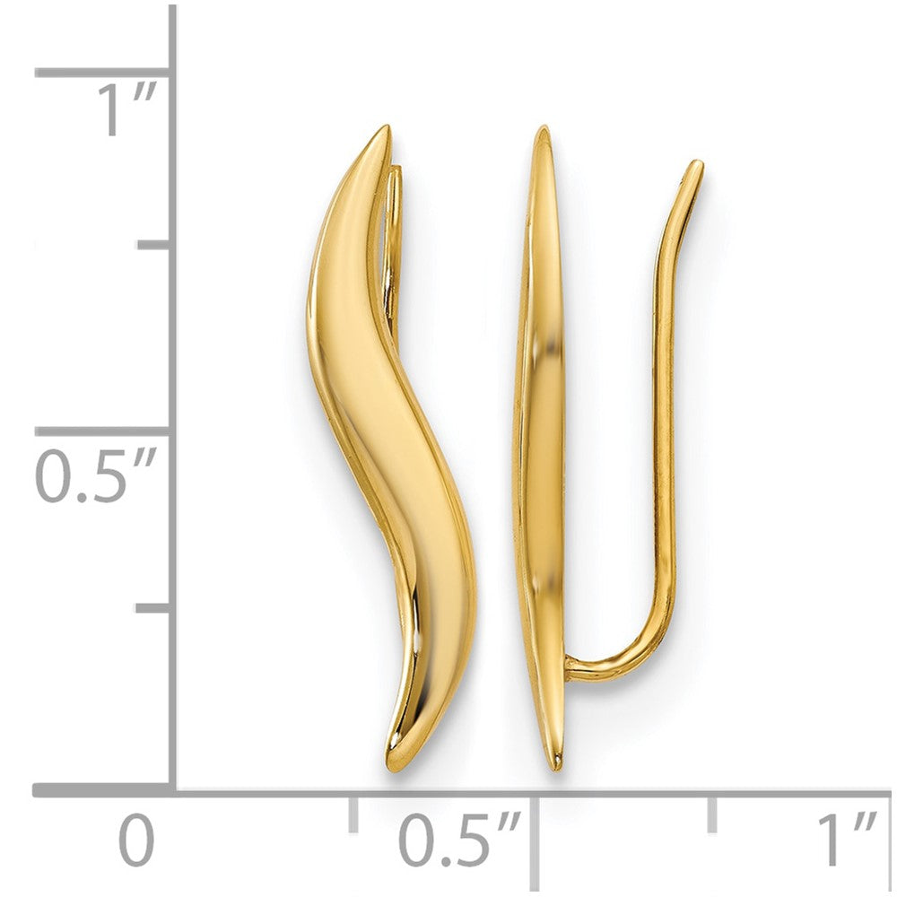 14K Gelbgold Poliert Ohr Climber Ohrringe