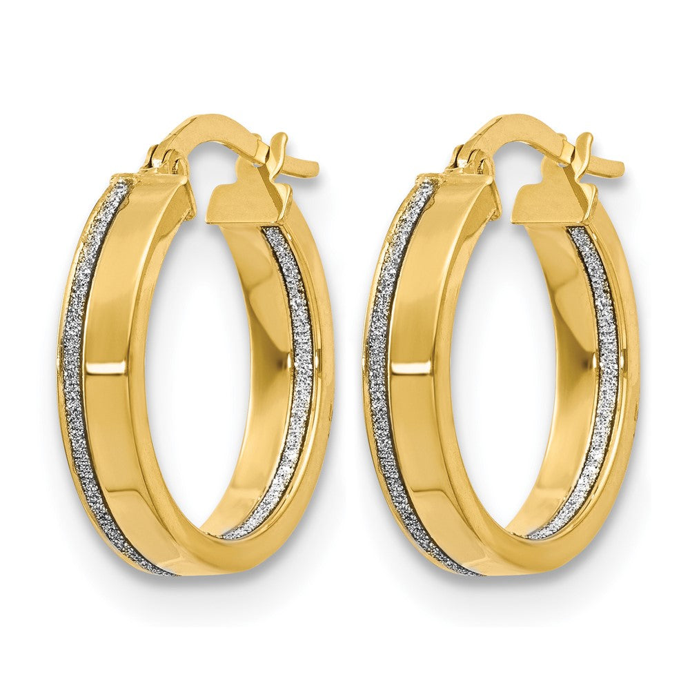 14K Gelbgold Poliert Glimmer Infused Creolen